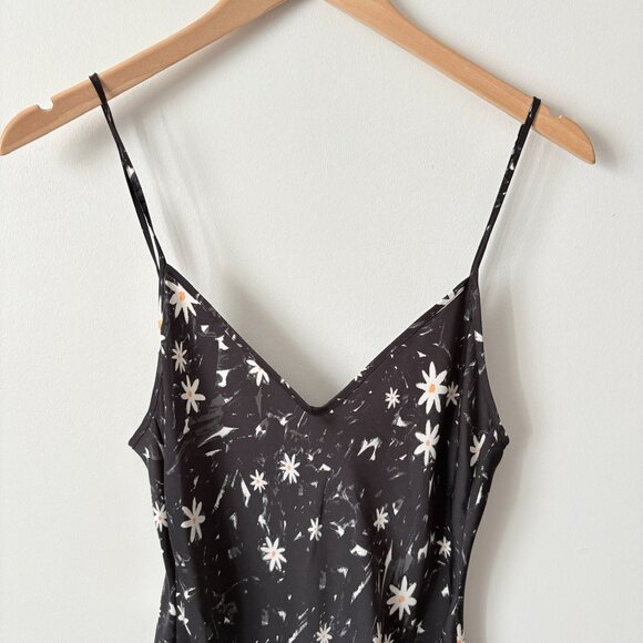 Aritzia Wilfred Mini Only Slip Dress Black Daisy Floral Size XS - Picture 5 of 8